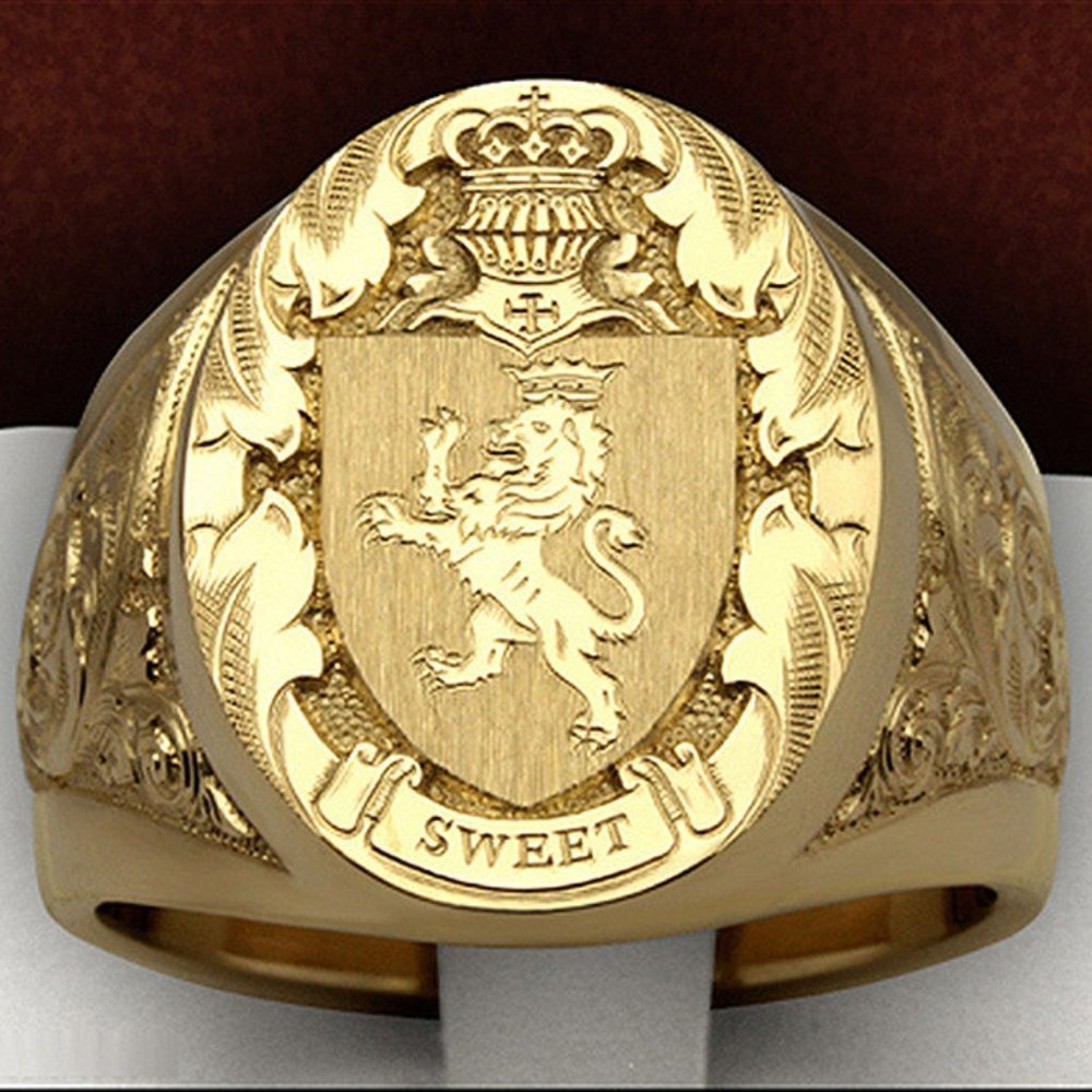 "Stylish Punk Vintage Lion Design Animal Rock Rings for Men, MLNN1372